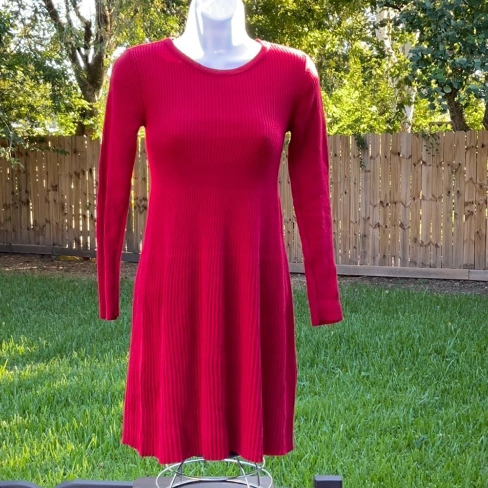 STYLE & CO Red Sweater Dress, Size-PS